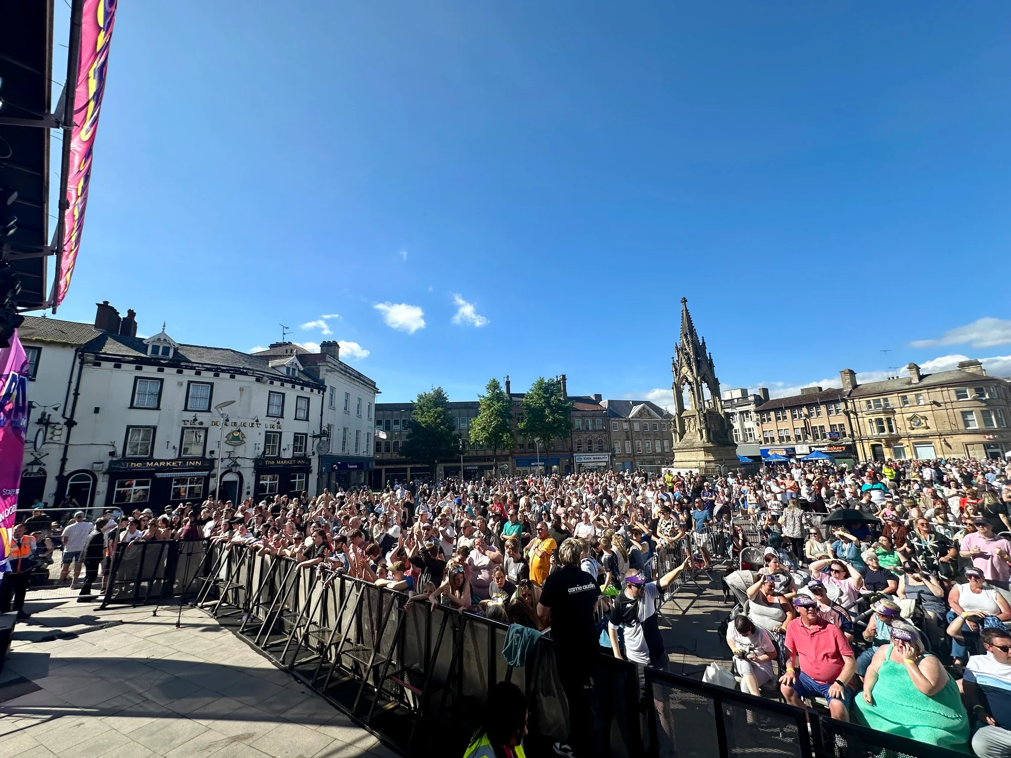 View from the Mansfield event stage across the Party on the Market crowd