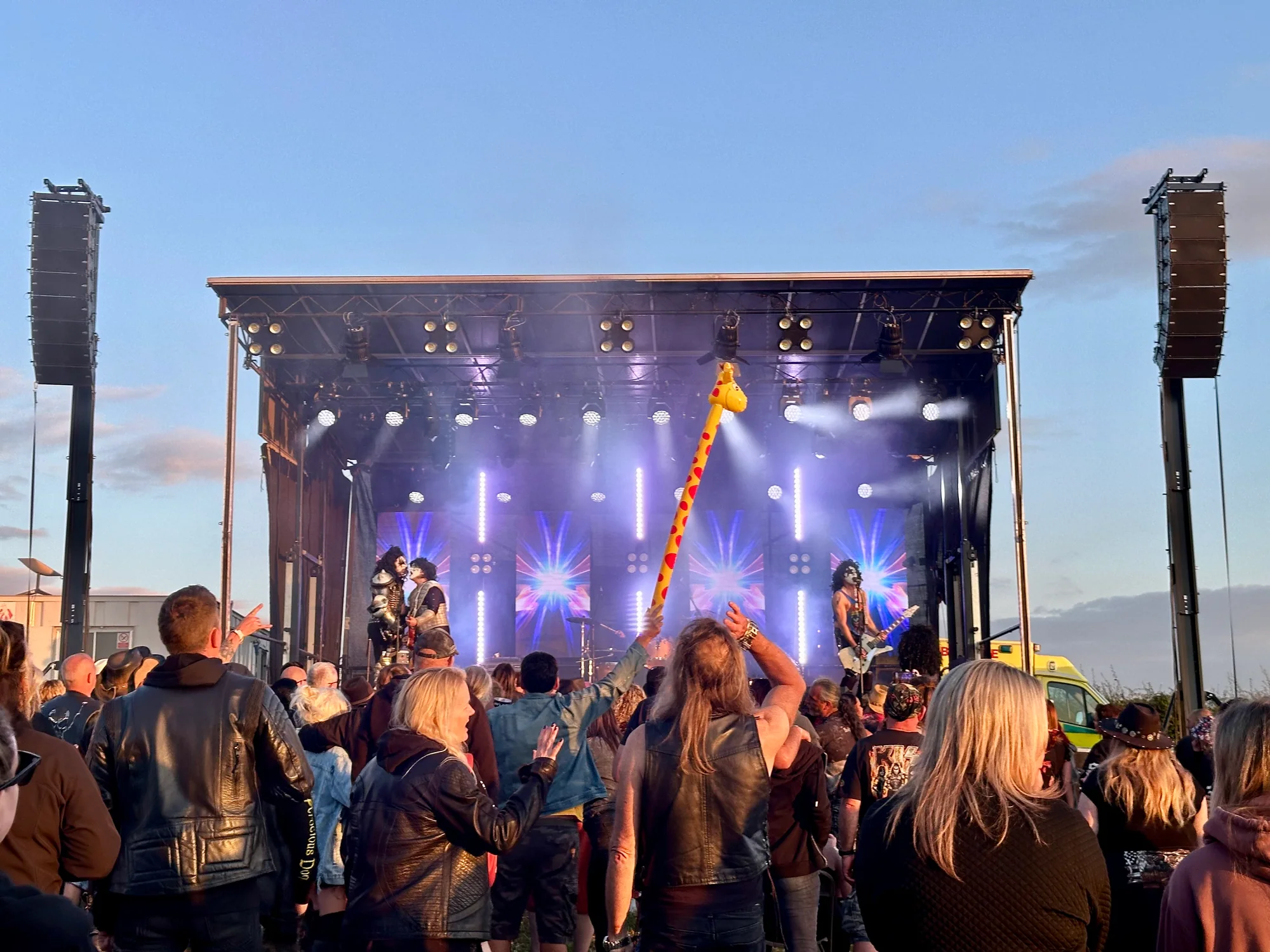 Live rock band performing on the 8m x 6m stage at the Rock and Blues Custom Show 2024